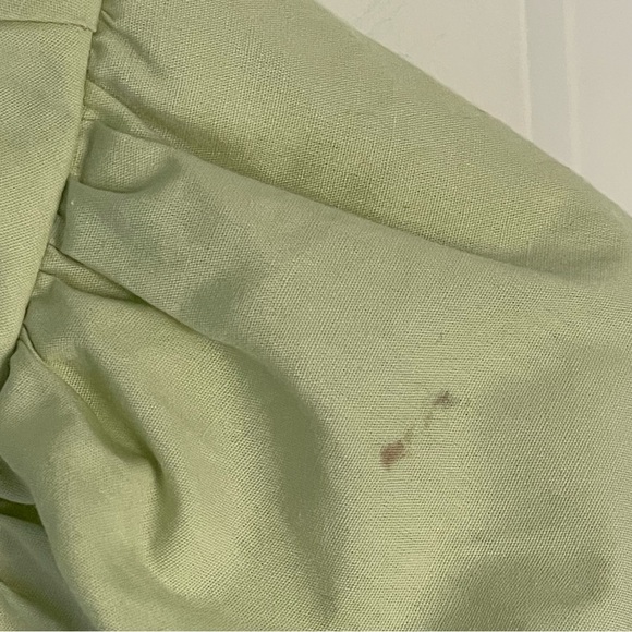 Abercrombie & Fitch Green Cinch-Front Puff Sleeve Poplin Mini Dress 35756 - Picture 6 of 14